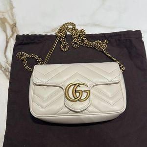 GG MARMONT LEATHER SUPER MINI BAG